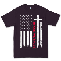 Plum in god we trust with patriotic vintage american flag t shirt Premium Tee - linhVisuals
