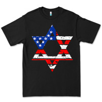 Black hanukah american flag star of david   jewish chanukah t shirt Premium Tee - linhVisuals