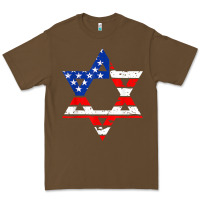 Cacao hanukah american flag star of david   jewish chanukah t shirt Premium Tee - linhVisuals