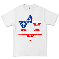 White hanukah american flag star of david   jewish chanukah t shirt Premium Tee - linhVisuals