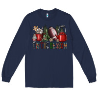 Navy tis the season Long Sleeve Tee - SublimationCraftShop