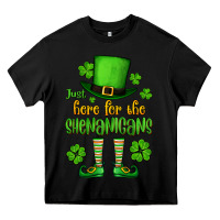 Black Just here for the shenanigans St. Patrick's Heavy Core Tee - OliviaCreatesArt