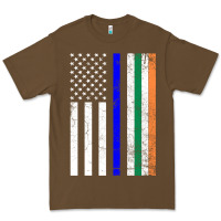 Cacao irish american flag thin blue line police st. patrick's day long sleev Premium Tee - linhVisuals