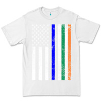 White irish american flag thin blue line police st. patrick's day long sleev Premium Tee - linhVisuals