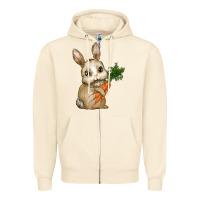 Sandshell Happy Easter With Bunny And Carrot Zipper Hoodie - RanaPortraitStore