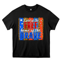 Black land of the free th of july brushstroke Heavy Core Tee - Jasminsmagicworld