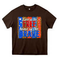 Land Of The Free Th Of July Brushstroke Heavy Core Tee | Teevron