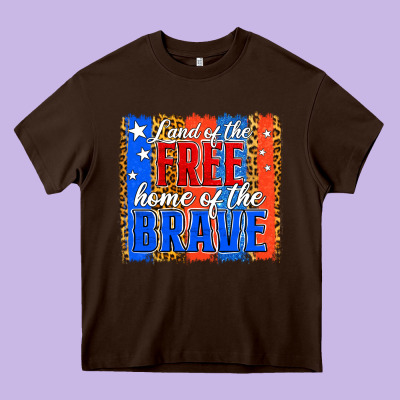 Land Of The Free Th Of July Brushstroke Heavy Core Tee Designed By Jasminsmagicworld
