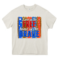 Cream land of the free th of july brushstroke Heavy Core Tee - Jasminsmagicworld