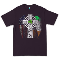 Plum irish american usa flag celtic cross st patrick's day premium t shirt Premium Tee - linhVisuals