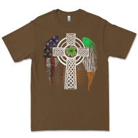 Cacao irish american usa flag celtic cross st patrick's day premium t shirt Premium Tee - linhVisuals