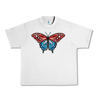 Lunar Rock Patriotic American Flag Butterfly 4th of July Urban Heavy Tee - LillyAllenDesigns