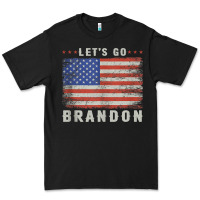 Black let’s go brandon funny vintage american flag tank top Premium Tee - linhVisuals