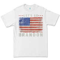 White let’s go brandon funny vintage american flag tank top Premium Tee - linhVisuals