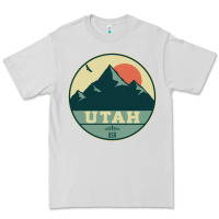 Dove Grey utah retro mountain badge Premium Tee - linhVisuals