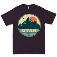 Plum utah retro mountain badge Premium Tee - linhVisuals