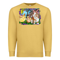 Antique Gold easter farm chicks and bunny Premium Sweatshirt - RanaPortraitStore