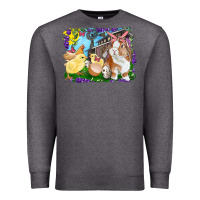 Charcoal Heather easter farm chicks and bunny Premium Sweatshirt - RanaPortraitStore