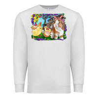 Oatmeal Heather easter farm chicks and bunny Premium Sweatshirt - RanaPortraitStore