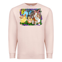 Pale Pink easter farm chicks and bunny Premium Sweatshirt - RanaPortraitStore