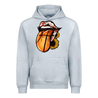 Heather Grey Basketball Tongue Urban Hoodie - Jasminsmagicworld