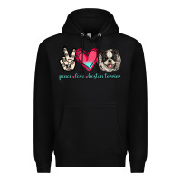 Black Peace Love Boston Terrier Premium Hoodie - Jasminsmagicworld