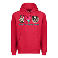 Cardinal Peace Love Boston Terrier Premium Hoodie - Jasminsmagicworld