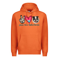 Carrot Peace Love Boston Terrier Premium Hoodie - Jasminsmagicworld