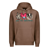 Chestnut Peace Love Boston Terrier Premium Hoodie - Jasminsmagicworld