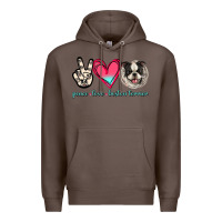 Coffee Peace Love Boston Terrier Premium Hoodie - Jasminsmagicworld