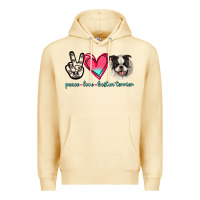Pina Colada Peace Love Boston Terrier Premium Hoodie - Jasminsmagicworld