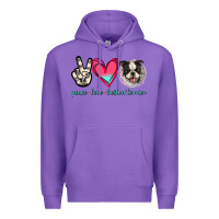 Purple Peace Love Boston Terrier Premium Hoodie - Jasminsmagicworld