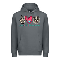 Rock Peace Love Boston Terrier Premium Hoodie - Jasminsmagicworld