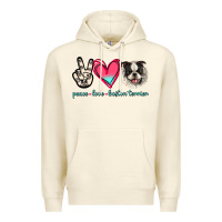 Sandshell Peace Love Boston Terrier Premium Hoodie - Jasminsmagicworld