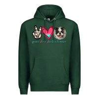 Sports Green Peace Love Boston Terrier Premium Hoodie - Jasminsmagicworld