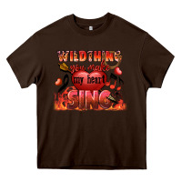 Chocolate Brown Valentine's Day wild thing you make my heart sing Heavy Core Tee - FaDigitalArtStudio
