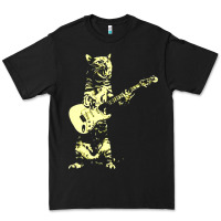 Black cat playing guitar Premium Tee - linhVisuals