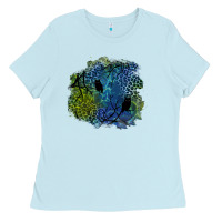Baby Blue halloween patch  3 Ladies Tee - BundleAndBundleShop