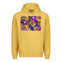 Antique Gold mardi gras sunflower cowhide leopard and glitter background Premium Hoodie - Artiststas