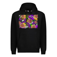 Black mardi gras sunflower cowhide leopard and glitter background Premium Hoodie - Artiststas