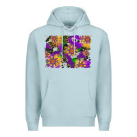 Blue Mist mardi gras sunflower cowhide leopard and glitter background Premium Hoodie - Artiststas