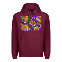 Burgundy mardi gras sunflower cowhide leopard and glitter background Premium Hoodie - Artiststas
