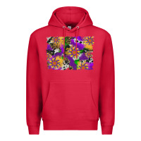 Cardinal mardi gras sunflower cowhide leopard and glitter background Premium Hoodie - Artiststas