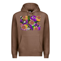 Chestnut mardi gras sunflower cowhide leopard and glitter background Premium Hoodie - Artiststas