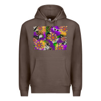 Coffee mardi gras sunflower cowhide leopard and glitter background Premium Hoodie - Artiststas