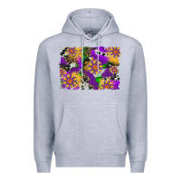 Heather Grey mardi gras sunflower cowhide leopard and glitter background Premium Hoodie - Artiststas