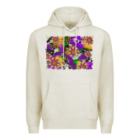 Oatmeal Heather mardi gras sunflower cowhide leopard and glitter background Premium Hoodie - Artiststas