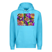 Ocean Blue mardi gras sunflower cowhide leopard and glitter background Premium Hoodie - Artiststas