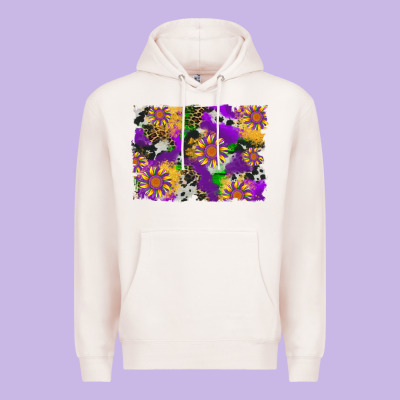 Mardi Gras Sunflower Cowhide Leopard And Glitter Background Premium Hoodie Designed By Artiststas
