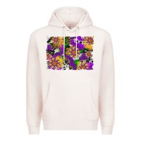 Pale Pink mardi gras sunflower cowhide leopard and glitter background Premium Hoodie - Artiststas